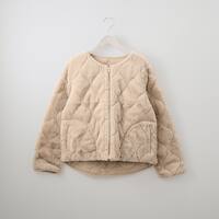 リバーシブルフェイクファーキルティングコート　(04102)