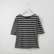 配色ボーダー袖タックプルオーバー　(64114)