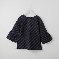 チェック柄表面変化バルーンスリーブブラウス　(54105)