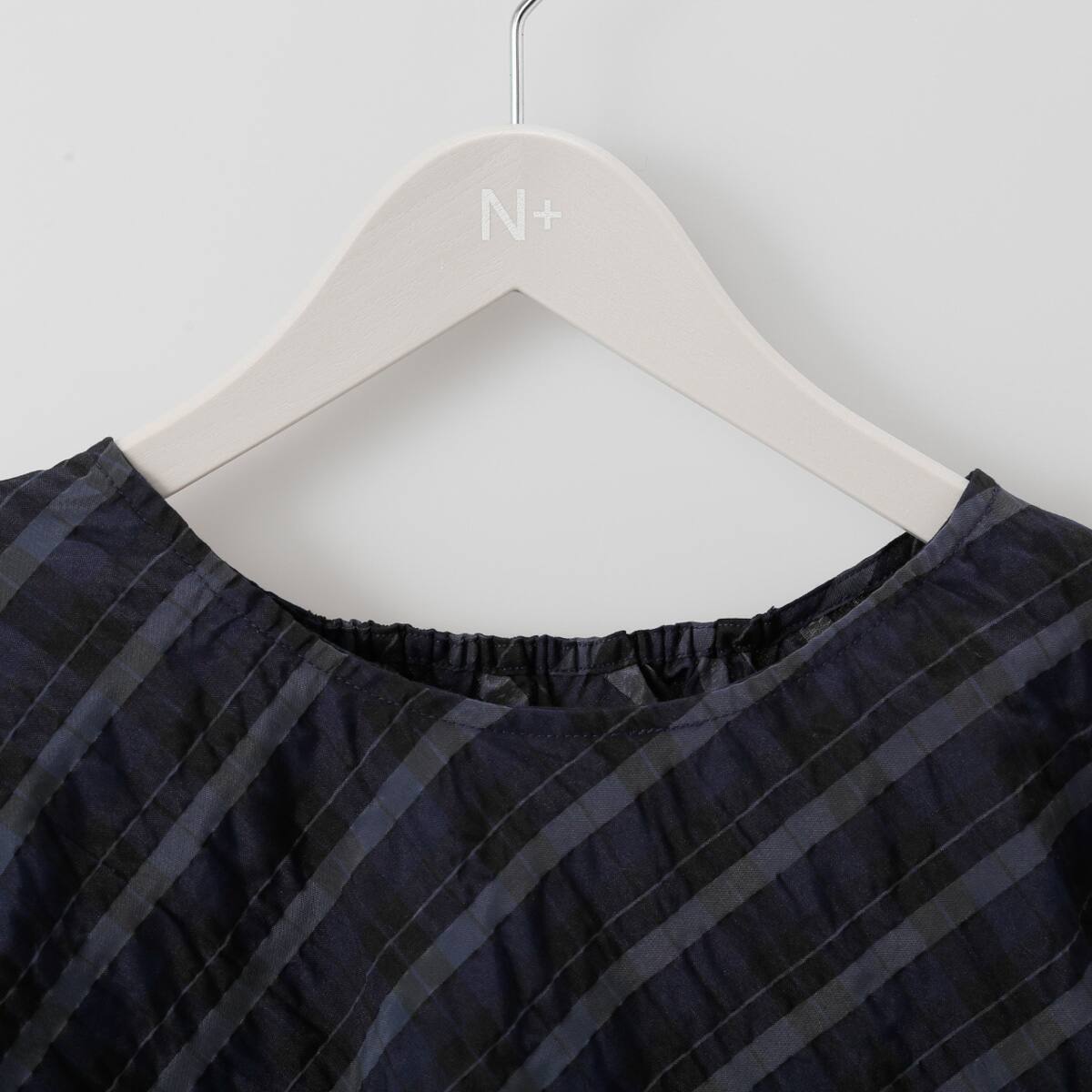 【chatmignonyori バルーンスリーブブラウス黒白チェック　36 yuni（ユニ ）の「ギンガムチェックバルーンスリーブブラウス ginghum