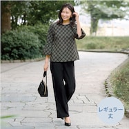 ハイパーストレッチ美ストレートパンツレギュラー丈 (24123)