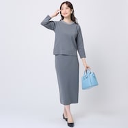 軽量ニットストレートスカート (34107)