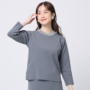 襟元ラメ使い軽量ニットプルオーバー (64108)