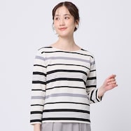 パネルボーダー7分袖プルオーバー (64111)