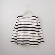 パネルボーダー７分袖プルオーバー　(64111)