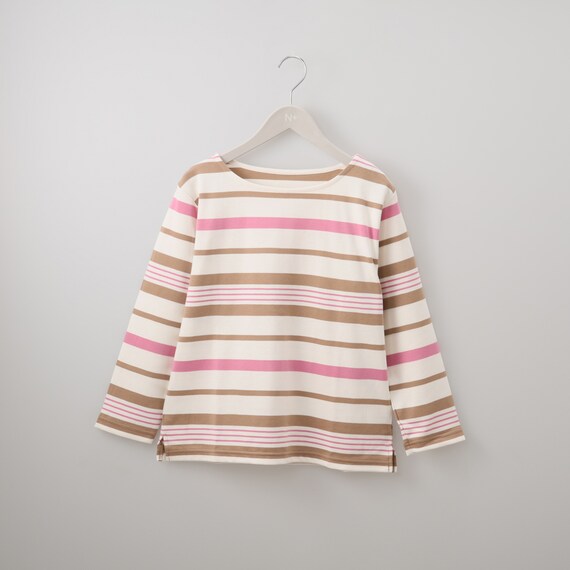 パネルボーダー７分袖プルオーバー　(64111) 1枚目画像