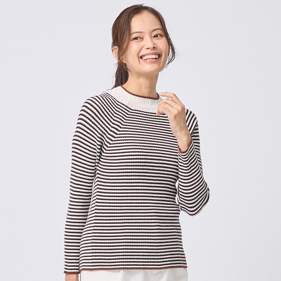 ボーダーボトルネックプルオーバー　(74114) 5枚目画像