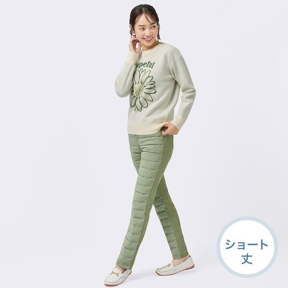 抗菌防臭生地使いあったかダウンパンツ　ショート丈　(24107) 26枚目画像