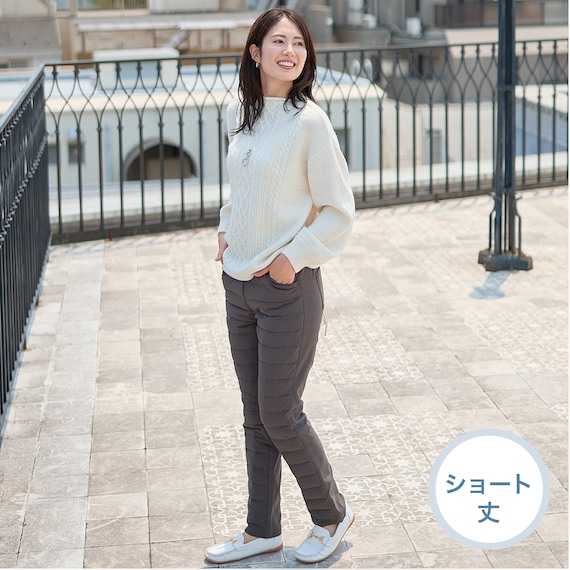 抗菌防臭生地使いあったかダウンパンツ ショート丈 (24107) 27枚目画像