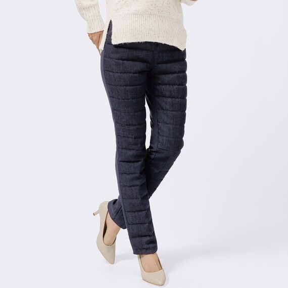 抗菌防臭生地使いあったかダウンパンツ ロング丈 (24109) 21枚目画像