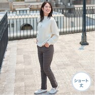 抗菌防臭生地使いあったかダウンパンツショート丈　(24110)