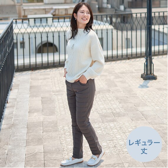 抗菌防臭生地使いあったかダウンパンツ レギュラー丈 (24111) EC限定カラー 10枚目画像