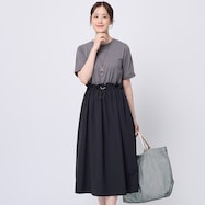 異素材ドッキングワンピース (44102)