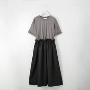 異素材ドッキングワンピース　(44102)