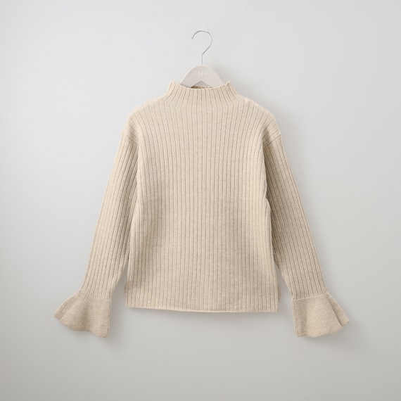 袖口フレアリブニットプルオーバー (74118) 1枚目画像