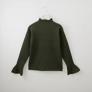 袖口フレアリブニットプルオーバー　(74118)