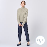 ラメデニムパンツ ショート丈 (24130)