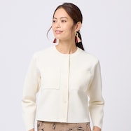 カーブスリーブ軽量ニットジャケット (84103)