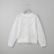 透かし花柄ニットプルオーバー　(74119)