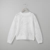 透かし花柄ニットプルオーバー　(74119)