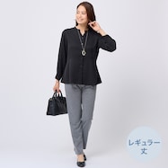 ラメ入りストライプパンツ レギュラ―丈 (24125)