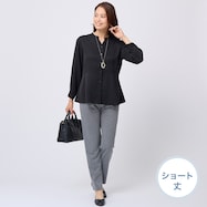 ラメ入りストライプパンツ ショート丈 (24126)