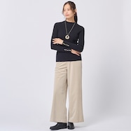 ピーチスキンエンボスセミワイドパンツ (24136)