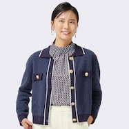 ループヤーンライン入りニットジャケット (14109)