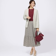 小花柄プリント切替えスカート (34109) (34122)