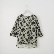 中花柄プリント７分袖ブラウス　(54108)