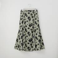 中花柄プリントフレアスカート　(34110)