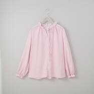 スタンドネックフリルブラウス　(54109)