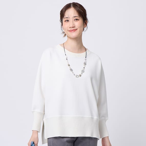 異素材使いドルマンスリーブプルオーバー (74121) 3枚目画像