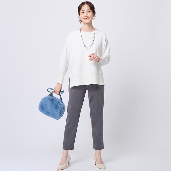 異素材使いドルマンスリーブプルオーバー (74121) 4枚目画像