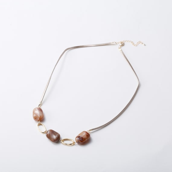 スモーキーカラーパーツネックレス (94114) 1枚目画像