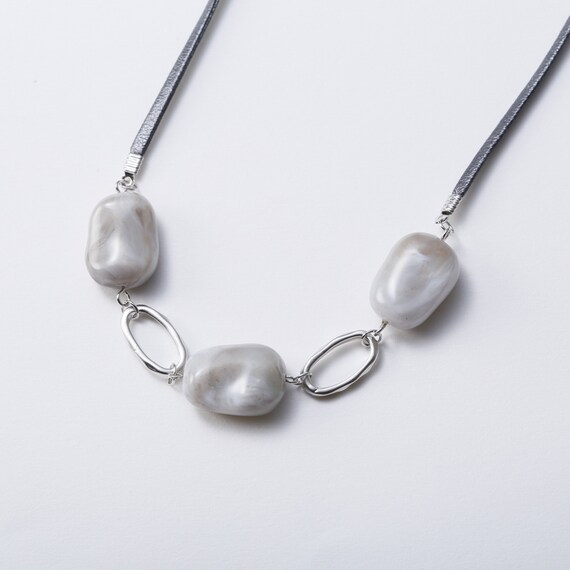 スモーキーカラーパーツネックレス　(94114) 3枚目画像