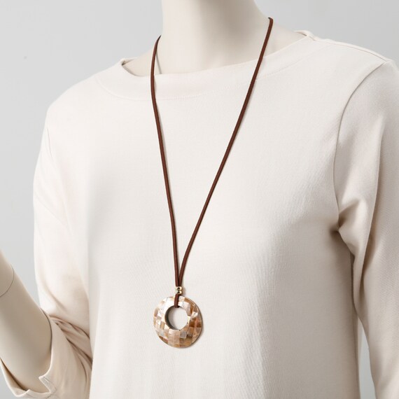 シェルオーバルモチーフネックレス (94116) 5枚目画像