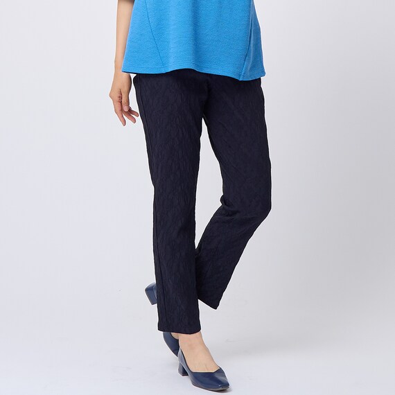 ボタニカル柄ジャカードテーパードパンツ (24147) 2枚目画像