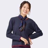 配色ラインニットプルオーバー　(74123)