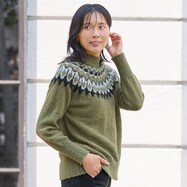 ヘアリーヤーンフェアアイル柄ニットプルオーバー　(74122)