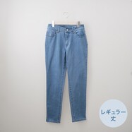 裏起毛テーパードデニムパンツ レギュラー丈　(24149)