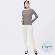 裏起毛テーパードデニムパンツ レギュラー丈　(24149)