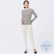 裏起毛テーパードデニムパンツ レギュラー丈 (24149)