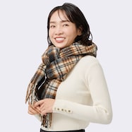 フワフワチェックストール (94131)