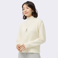 変わり編みなめらかニットプルオーバー　(74125)