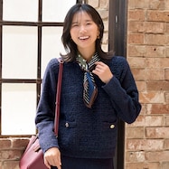 ツイード見えニットプルオーバー (74129)