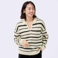 スキッパー襟ボーダーニットプルオーバー　(74130)