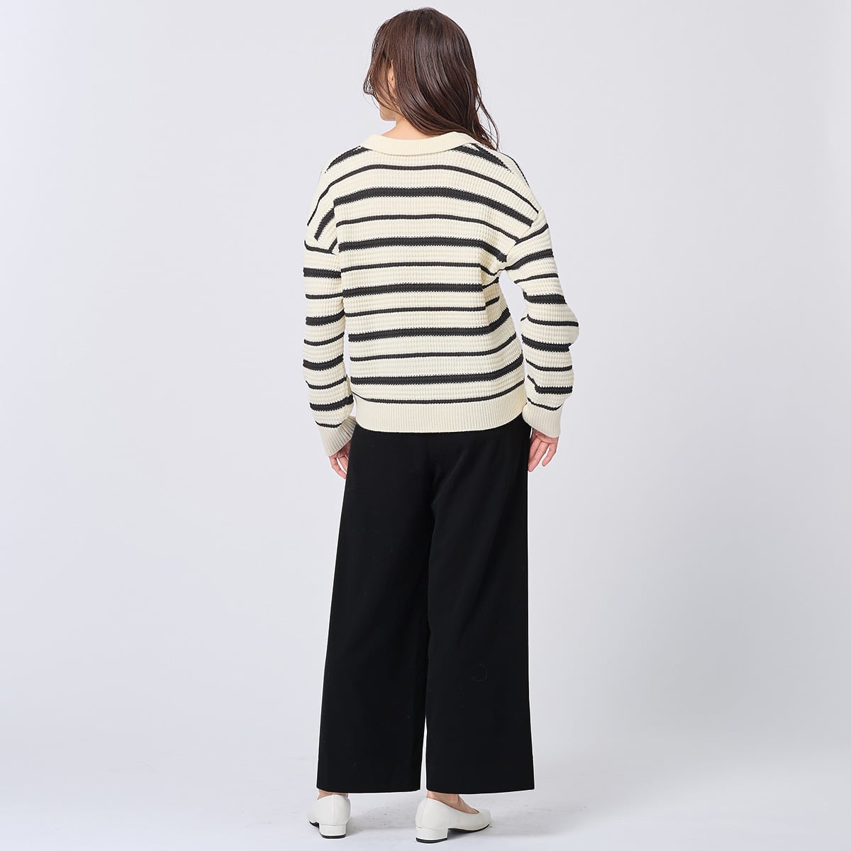 スキッパー襟ボーダーニットプルオーバー (74130) | ニトリネット