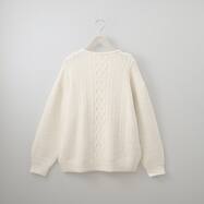 ケーブル編みラメ混ニットプルオーバー　(74135)