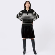 ストレッチベロアキュロットパンツ　(24152)